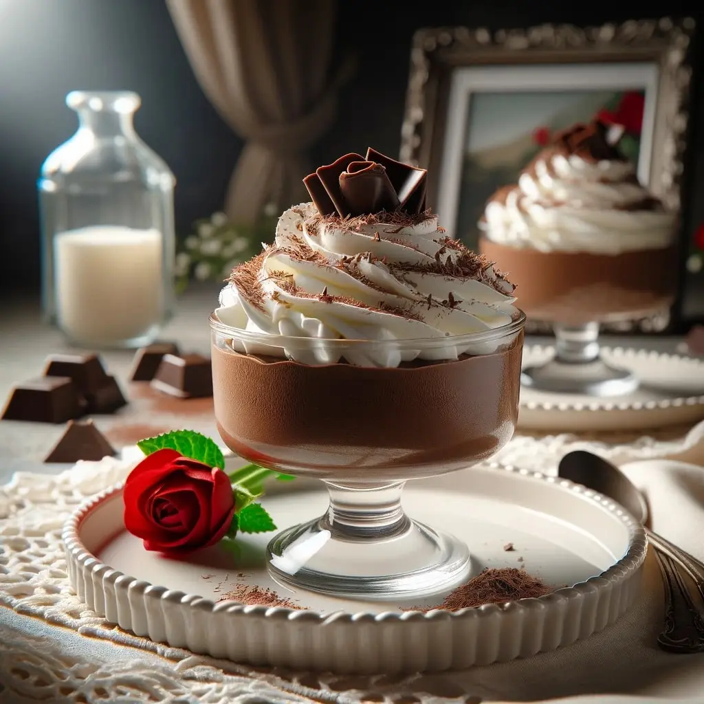 Chocolade mousse met slagroom voor leuke gelegenheden